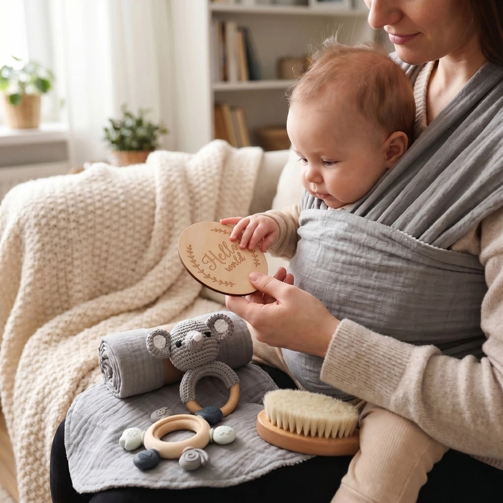 KidzzCamp Baby-Geschenkbox mit Musselintuch