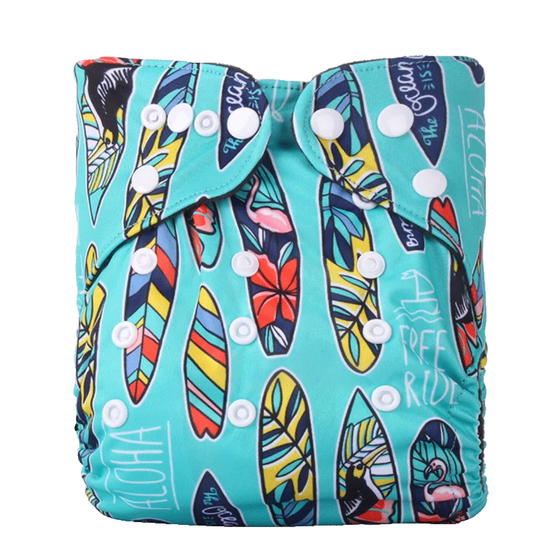 KidzzCamp N40 Surfer / 0-3 Jahre KidzzCamp OneSize Ai2 Bambus Stoffwindel einzeln 0-3 Jahre oder 3-15kg