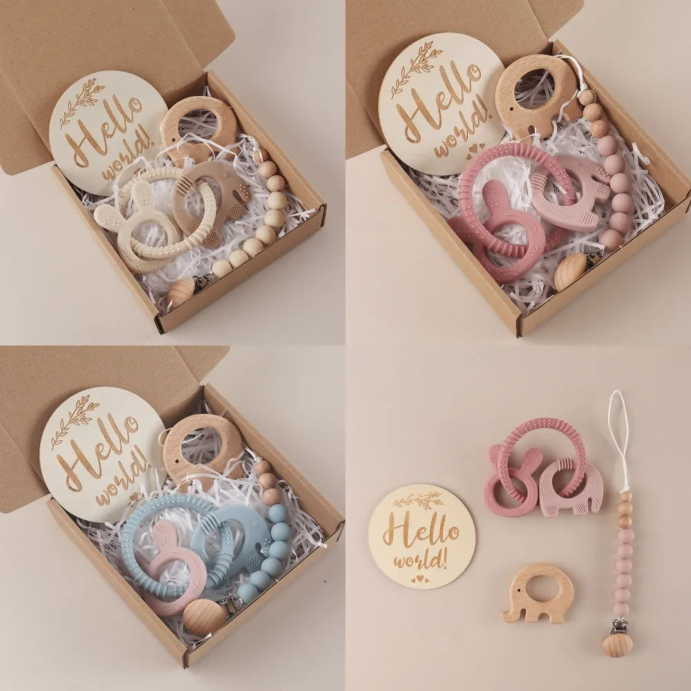 KidzzCamp Baby-Geschenkset mit Schnullerkette in 3 Varianten