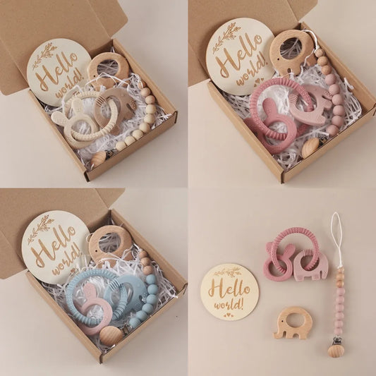KidzzCamp Baby-Geschenkset mit Schnullerkette in 3 Varianten