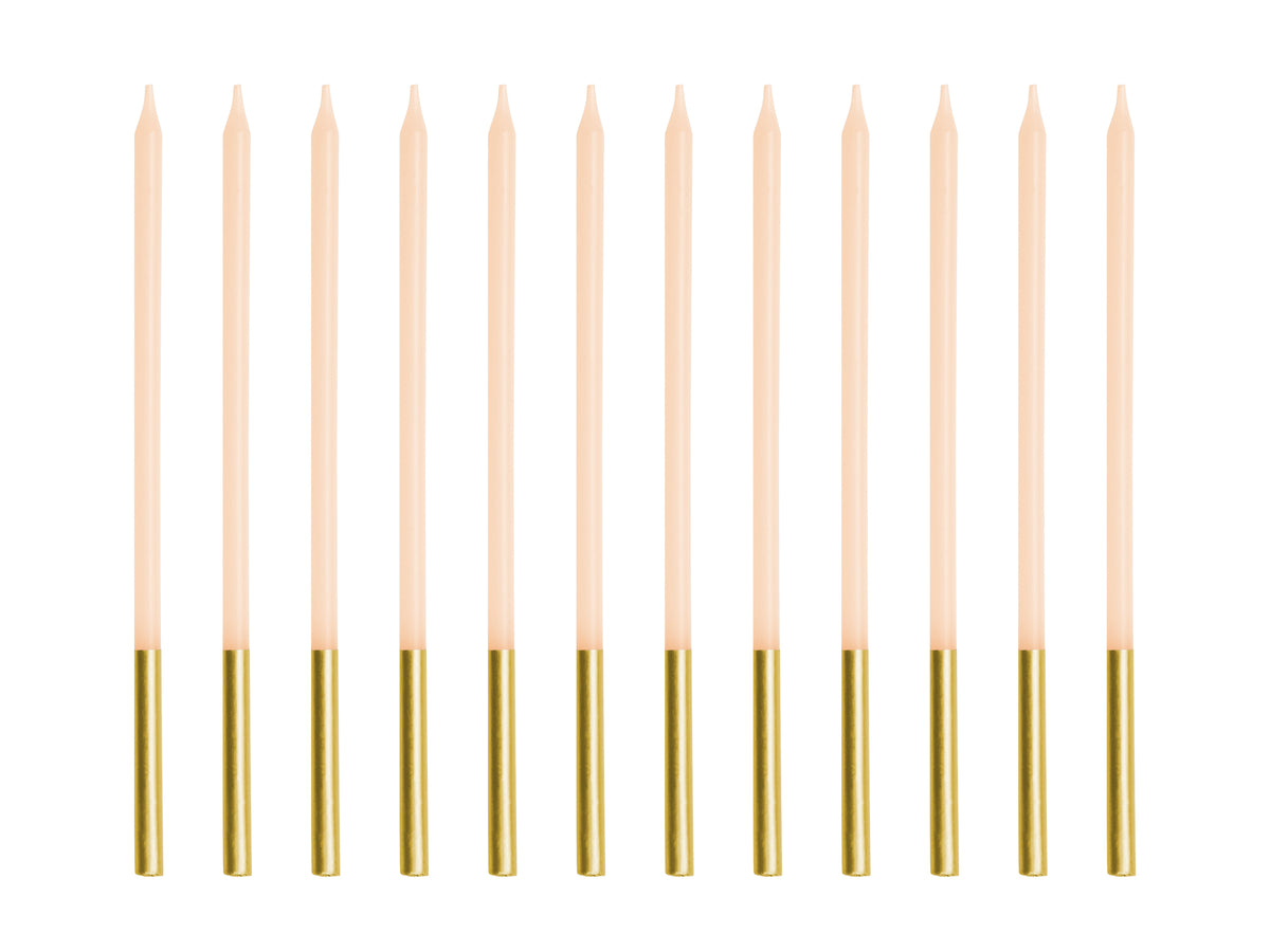 Geburtstagskerzen 14 cm | 12 Stk. - Beige