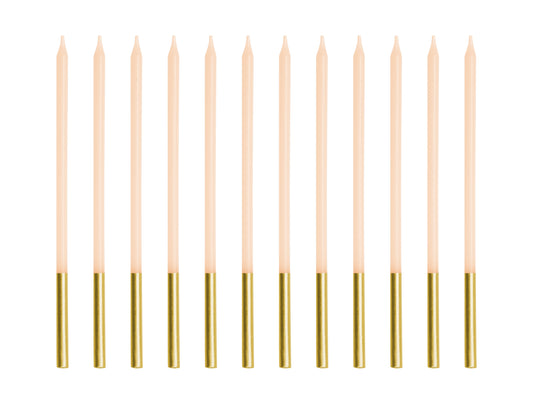 Geburtstagskerzen 14 cm | 12 Stk. - Beige