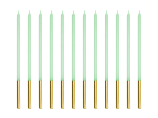 Geburtstagskerzen 14 cm | 12 Stk. - Hellgrün