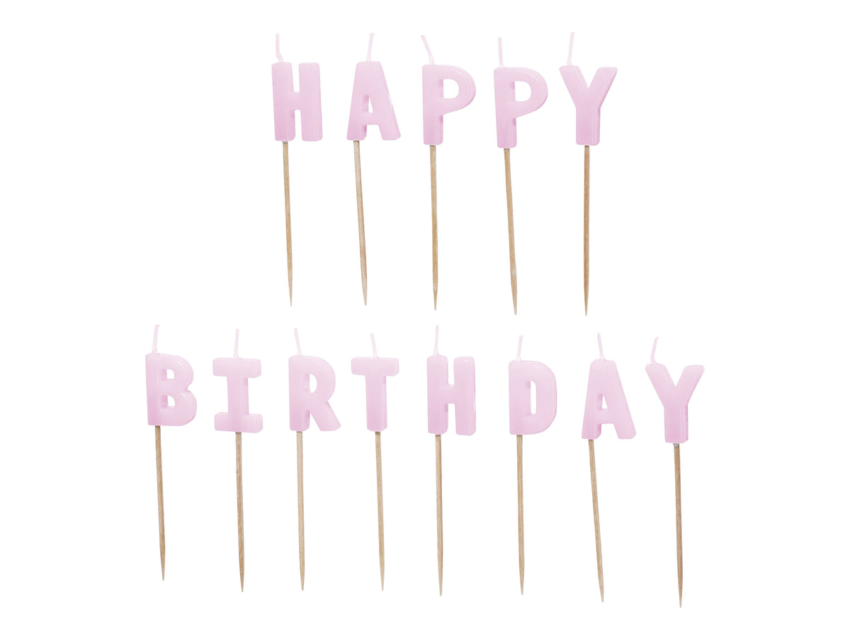 Geburtstagskerzen "Happy Birthday" 2,5 cm | Lila