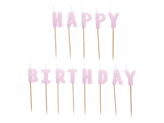 Geburtstagskerzen "Happy Birthday" 2,5 cm | Lila