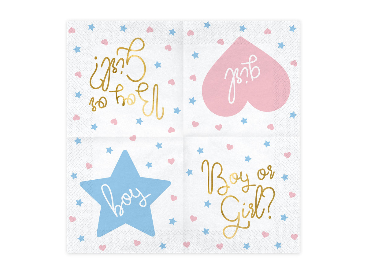 Servietten "Boy or Girl" - Gold | 20Stk./33x33cm