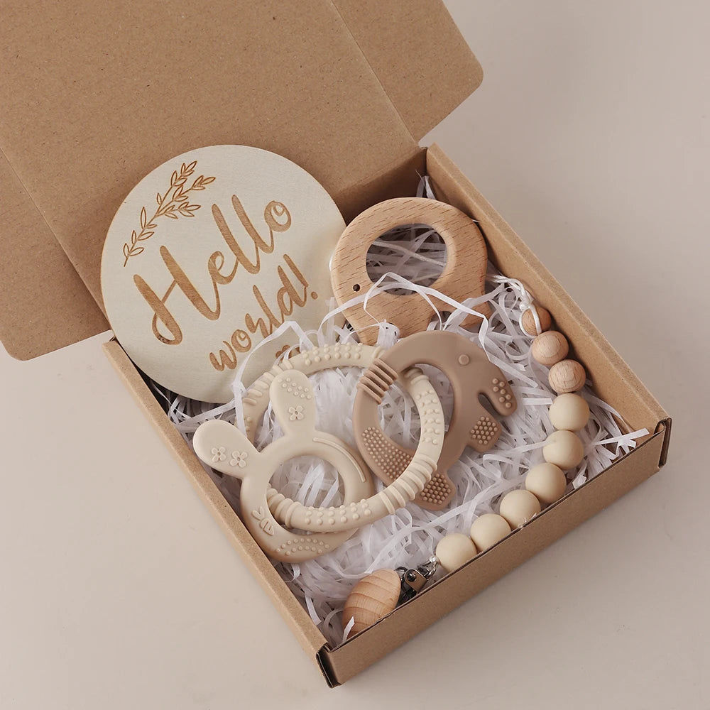 KidzzCamp Baby-Geschenkset mit Schnullerkette in 3 Varianten