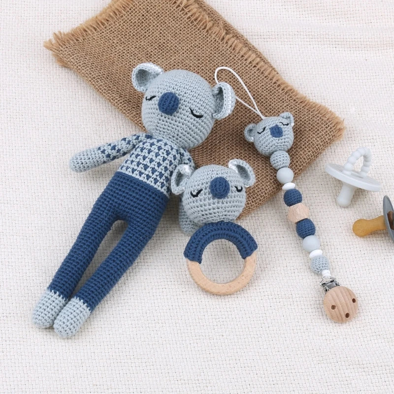 KidzzCamp Baby-Geschenkbox 3-teilig gehäkelte Tiere