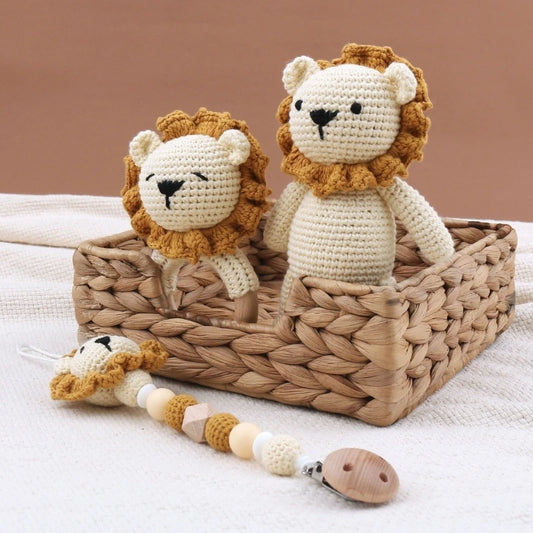 KidzzCamp Baby-Geschenkbox 3-teilig gehäkelte Tiere