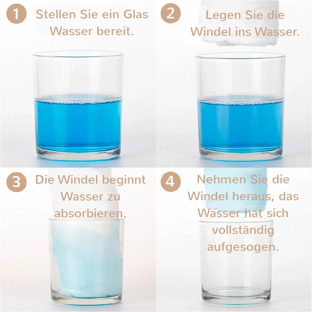 KidzzCamp KidzzCamp OneSize Windeleinsätze Saugeinlagen 4er Set 0-3 Jahre