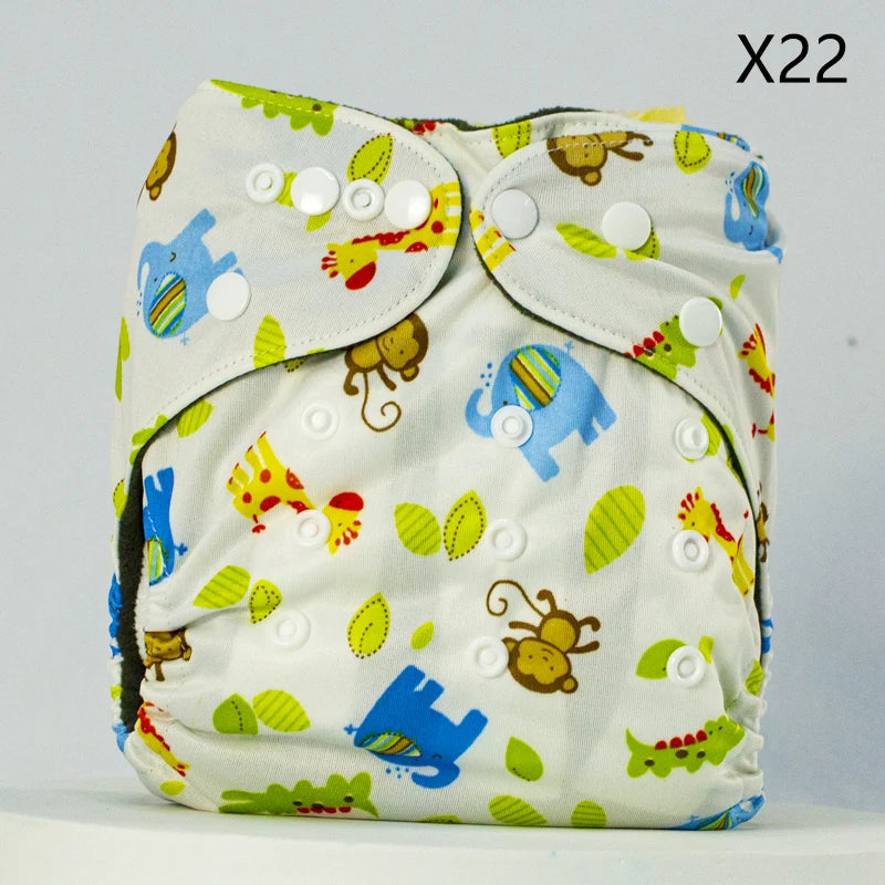 KidzzCamp X22 gelb/gemustert Affe / 0-3 Jahre KidzzCamp OneSize Ai2 Bambus Stoffwindel einzeln 0-3 Jahre oder 3-15kg