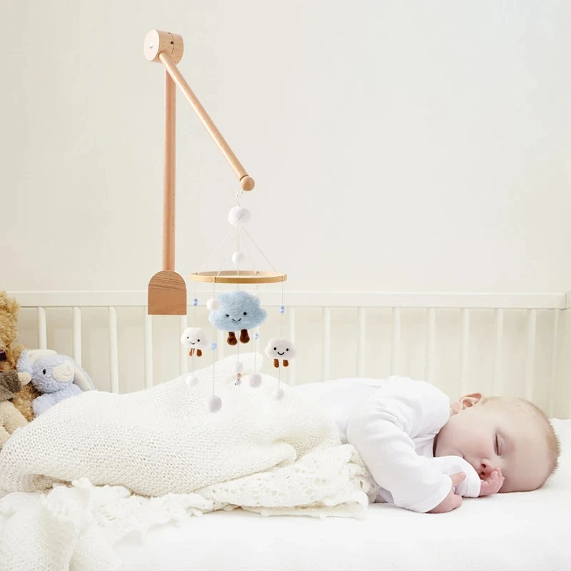 KidzzCamp Baby Holz-Halterung Zubehör für Babybett Mobile