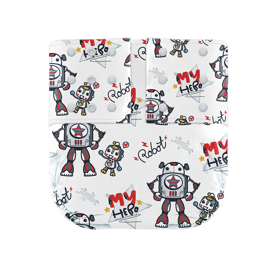 KidzzCamp G34 Roboter / 0-3 Jahre KidzzCamp OneSize Ai2 Bambus Stoffwindel einzeln 0-3 Jahre oder 3-15kg