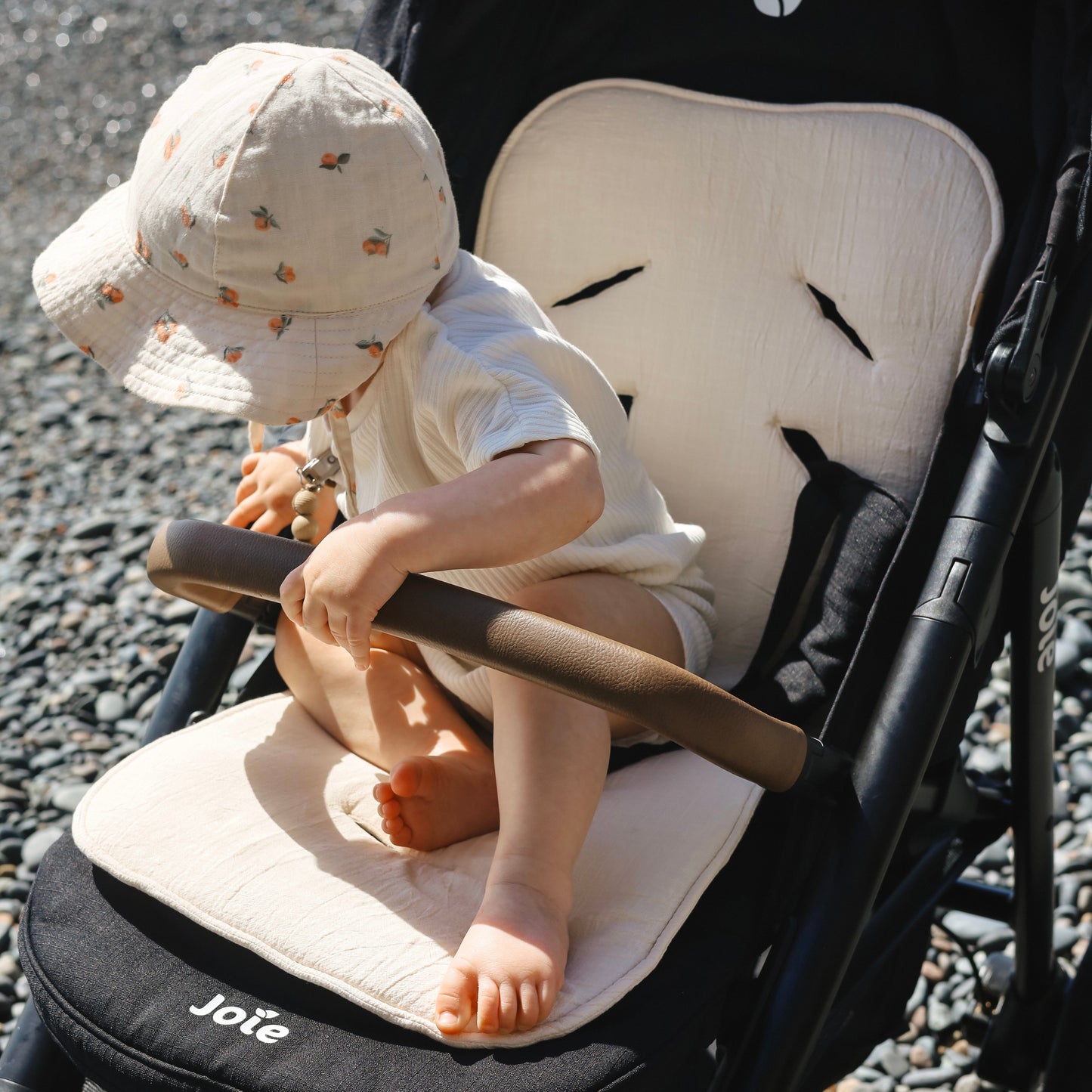 Sitzauflage Leinen für den Kinderwagen - universell passend