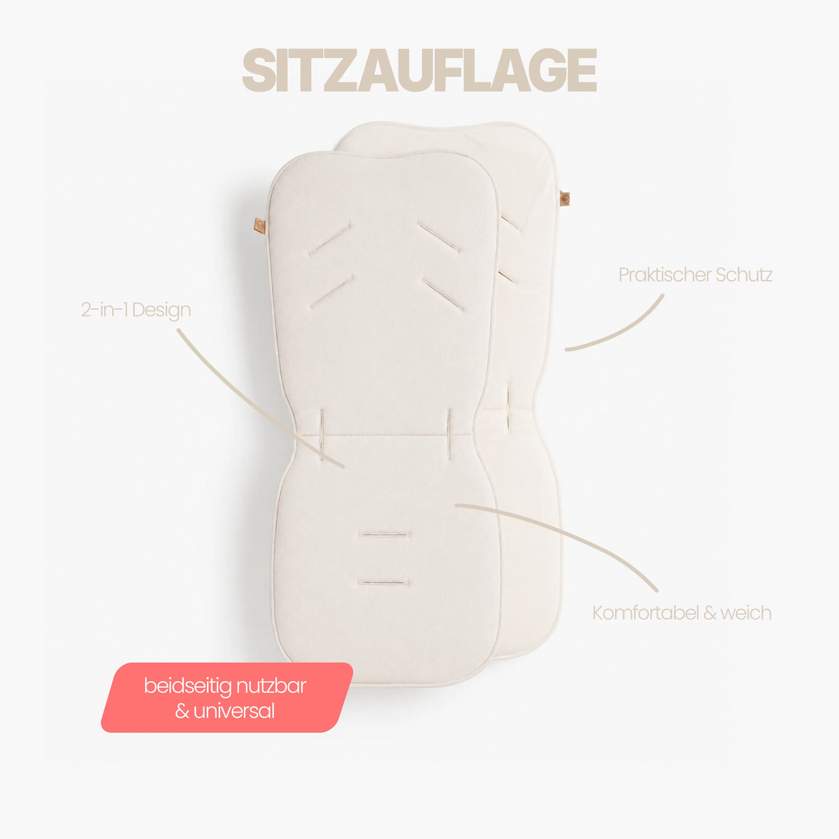 Sitzauflage Musselin – beidseitig & universal