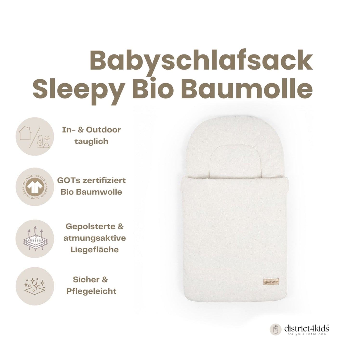 Babyschlafsack Sleepy Bio-Baumwolle - Ganzjahresschlafsack