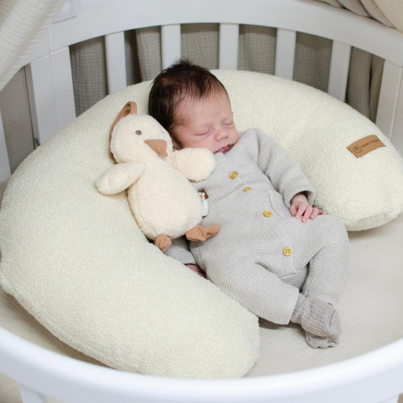 Stillkissen U-Form Teddystoff Bouclé abnehmbaren Bezug – ergonomisch, Oeko-Tex, Halbmond