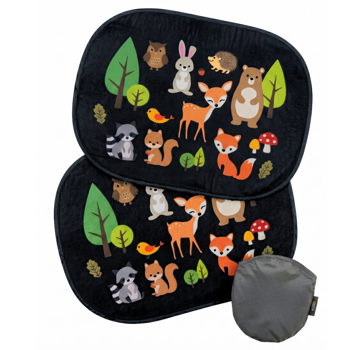 HECKBO Auto-Sonnenblenden Kinder Waldtiere – 2er-Set