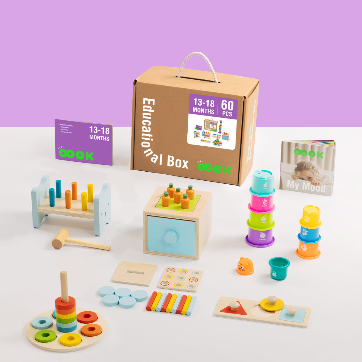 Educational Box, 13-18 Monate, 6-in-1, Lernspielzeug für Kleinkinder