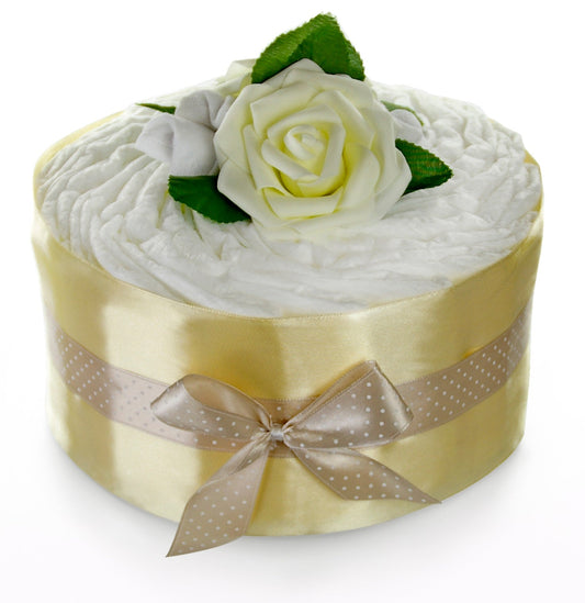 KidzzCamp Neutrale Windeltorte Rosenblüte | gold/creme