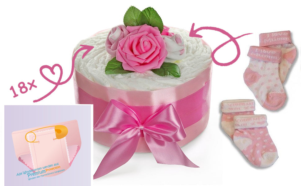 KidzzCamp Windeltorte Rosenblüte | rosa