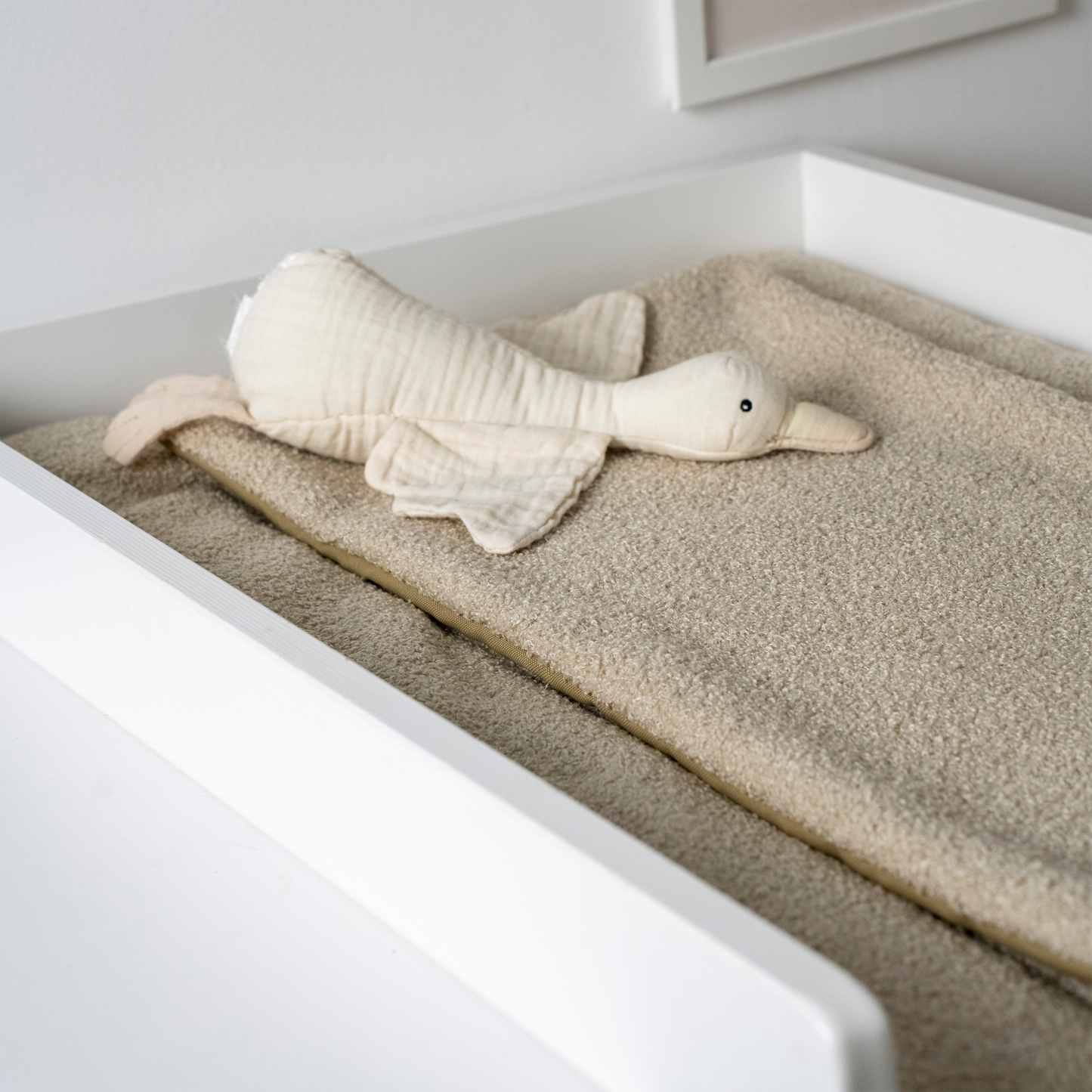Wickelauflage Teddy Bouclé mit Unterlage – natürlich & kuschelig für dein Baby