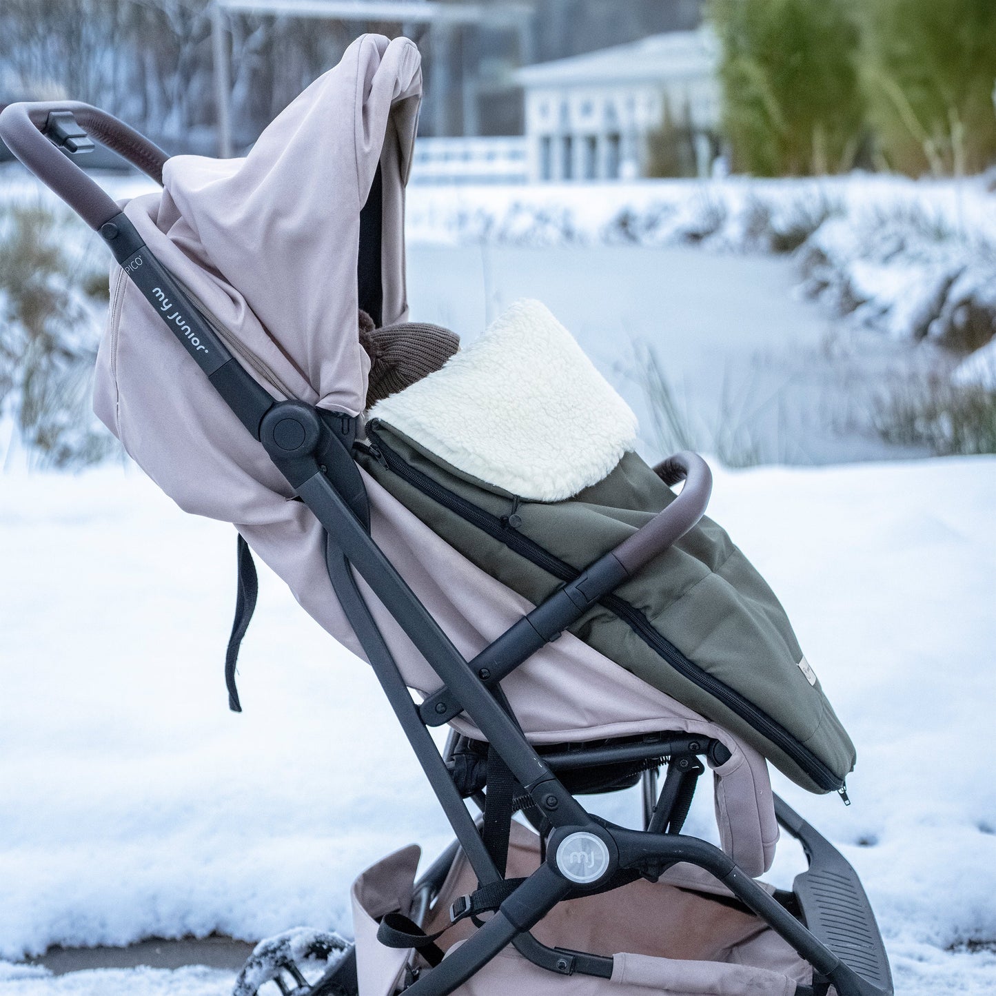 Winterfußsack wasserabweisend Innenfutter aus Merinowolle - Kinderwagen