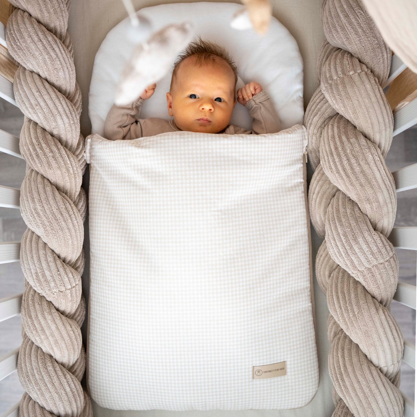 Babyschlafsack Sleepy Baumwolle kariert – Ganzjahresschlafsack