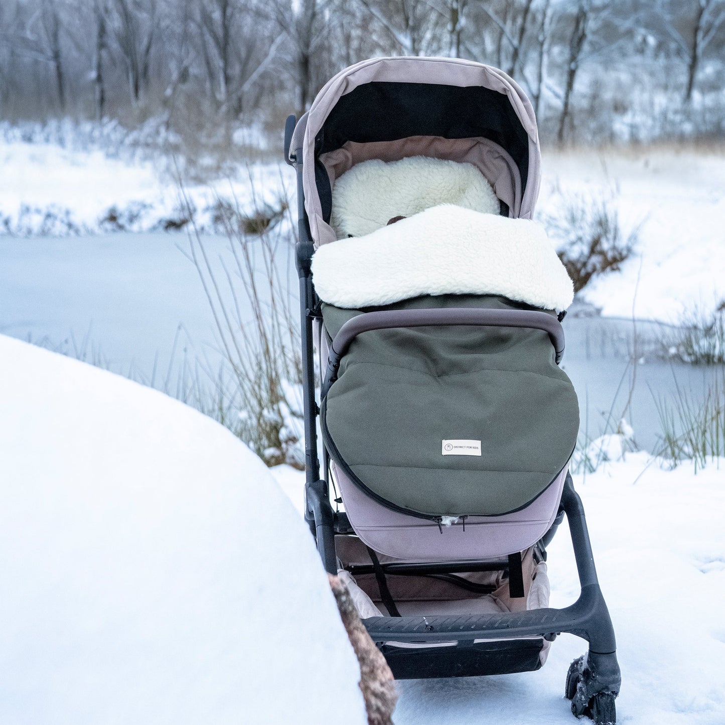 Winterfußsack wasserabweisend Innenfutter aus Merinowolle - Kinderwagen