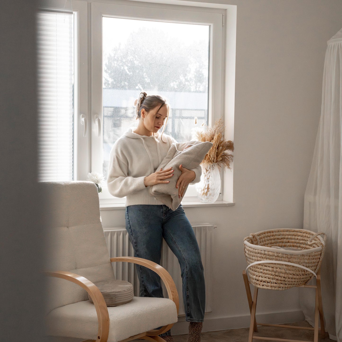 Pucksack Teddystoff Bouclé mitwachsend - Nachhaltiger Babyschlafsack