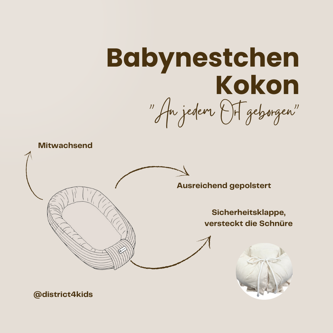 Babynestchen Teddystoff-Bouclé – mitwachsender Baby-Kokon