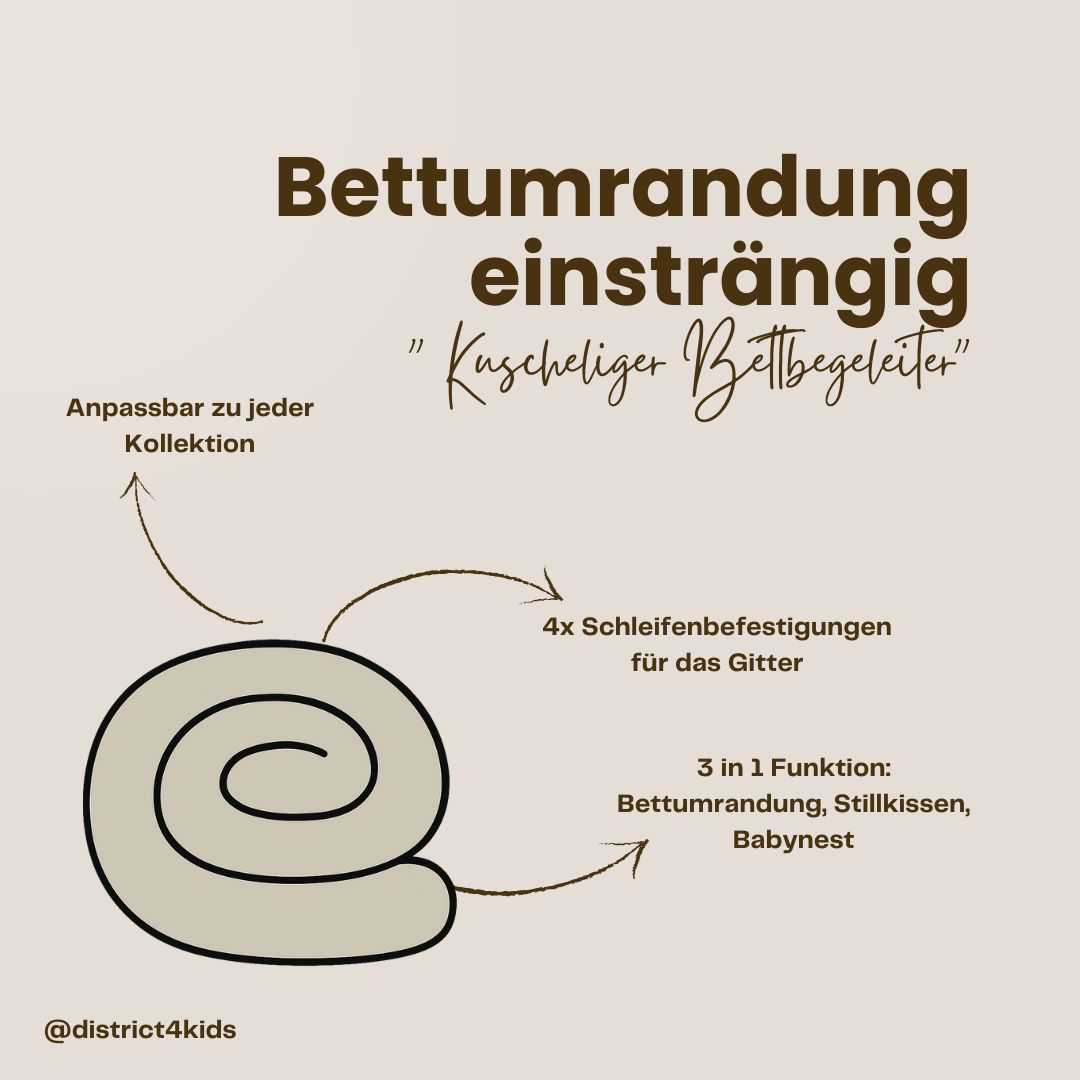 Bettschlange einsträngig Cord - Schutz, Komfort & Vielseitigkeit für dein Baby