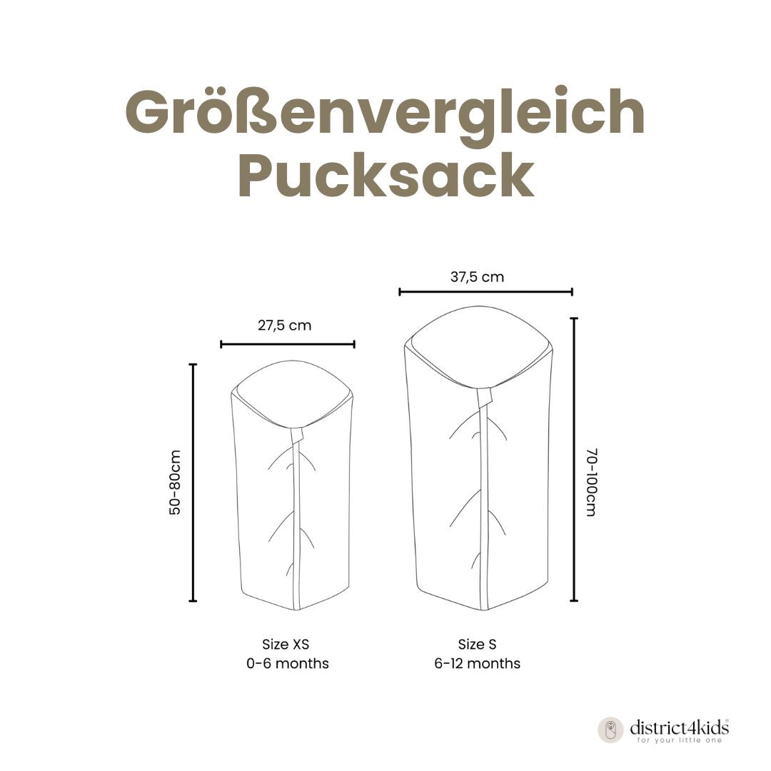 Pucksack Bio-Baumwolle mitwachsend - Ganzjahres Schlafsack für Babys