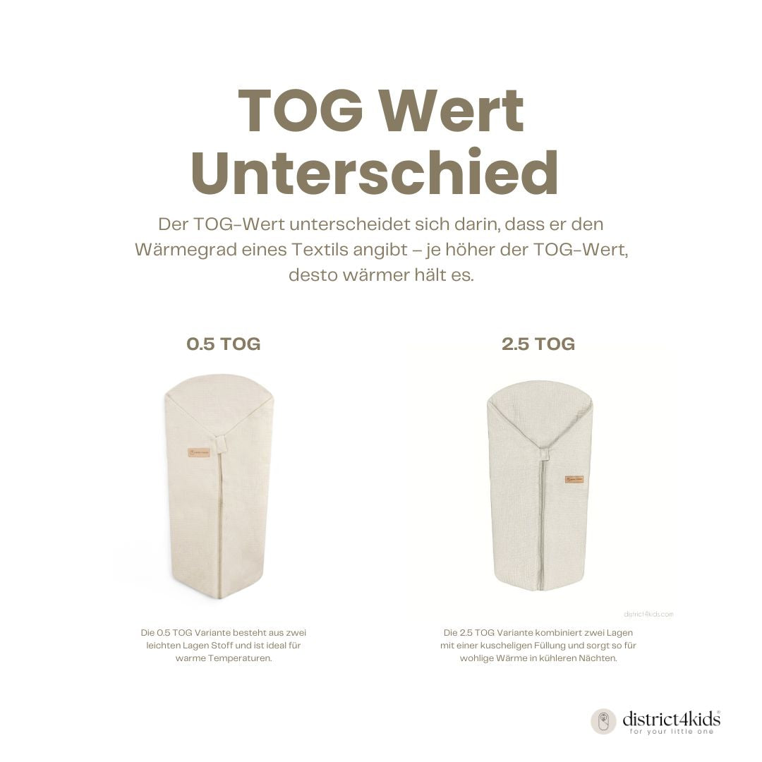 Pucksack Musselin mitwachsend - Ganzjahresschlafsack wärmend & atmungsaktiv