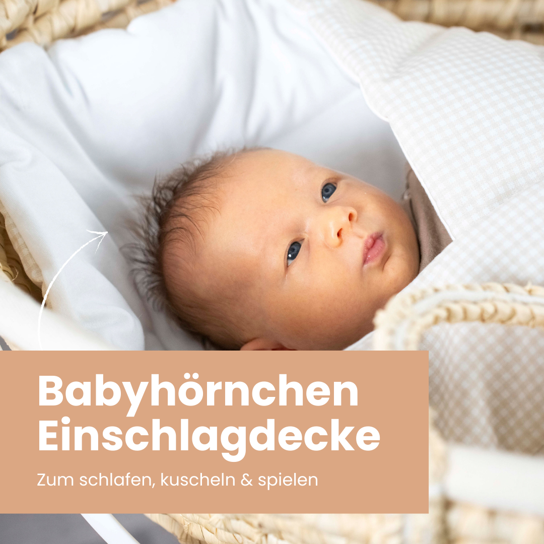 Babyhörnchen Baumwolle kariert – Puckdecke & Einschlagdecke