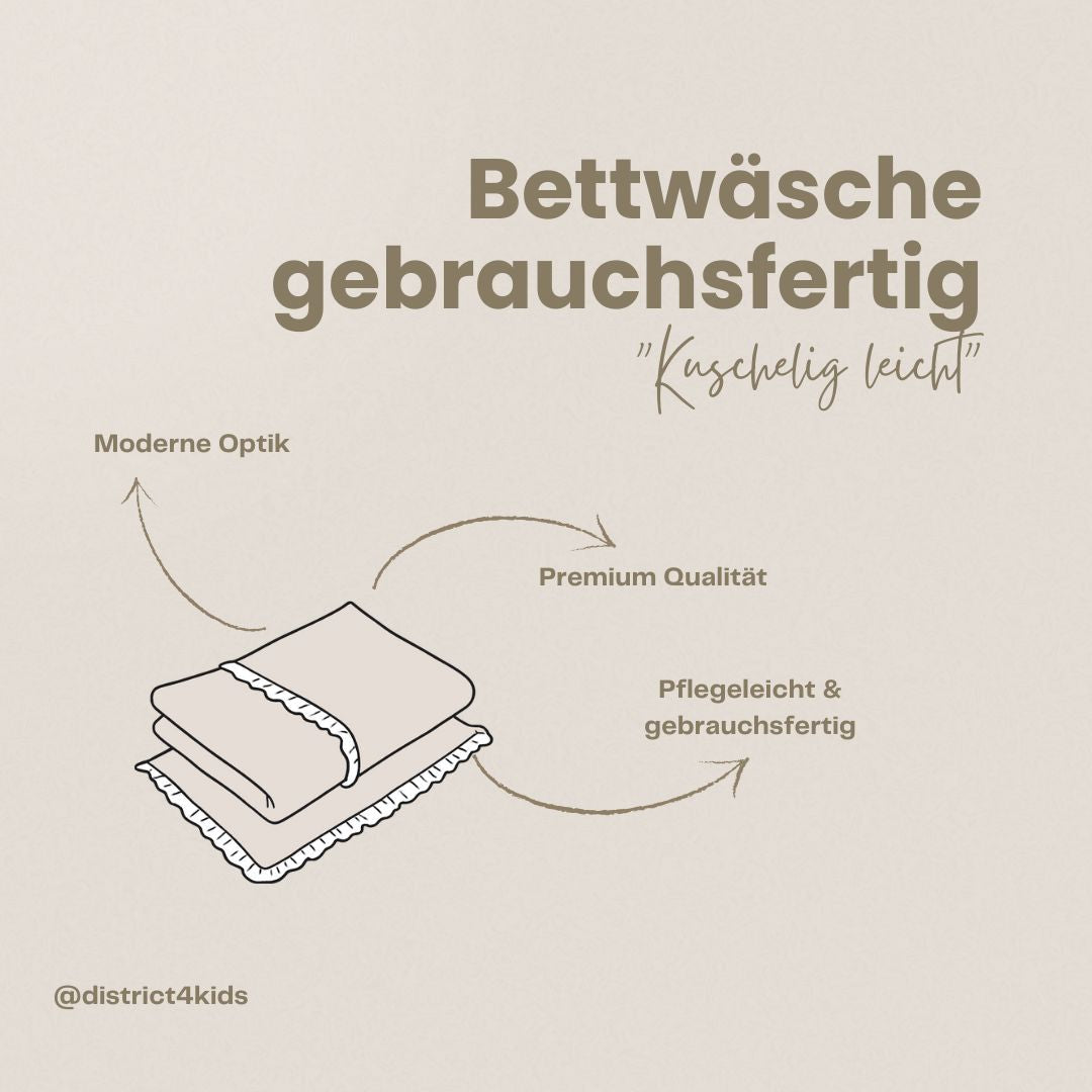 Bettwäsche gebrauchsfertig Musselin Rüschen – Weich & Atmungsaktiv