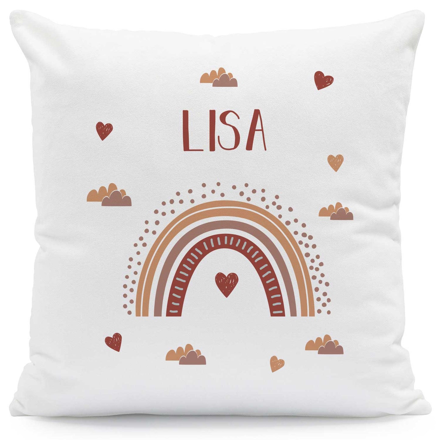 Bedrucktes Kissen mit Motiv "Regenbogen"