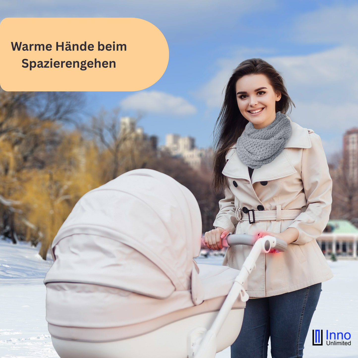 Griffheizung FingerHEAT™ für den Kinderwagen, 2 Stück, Muff Kombination möglich, Kinderwagen Handwärmer