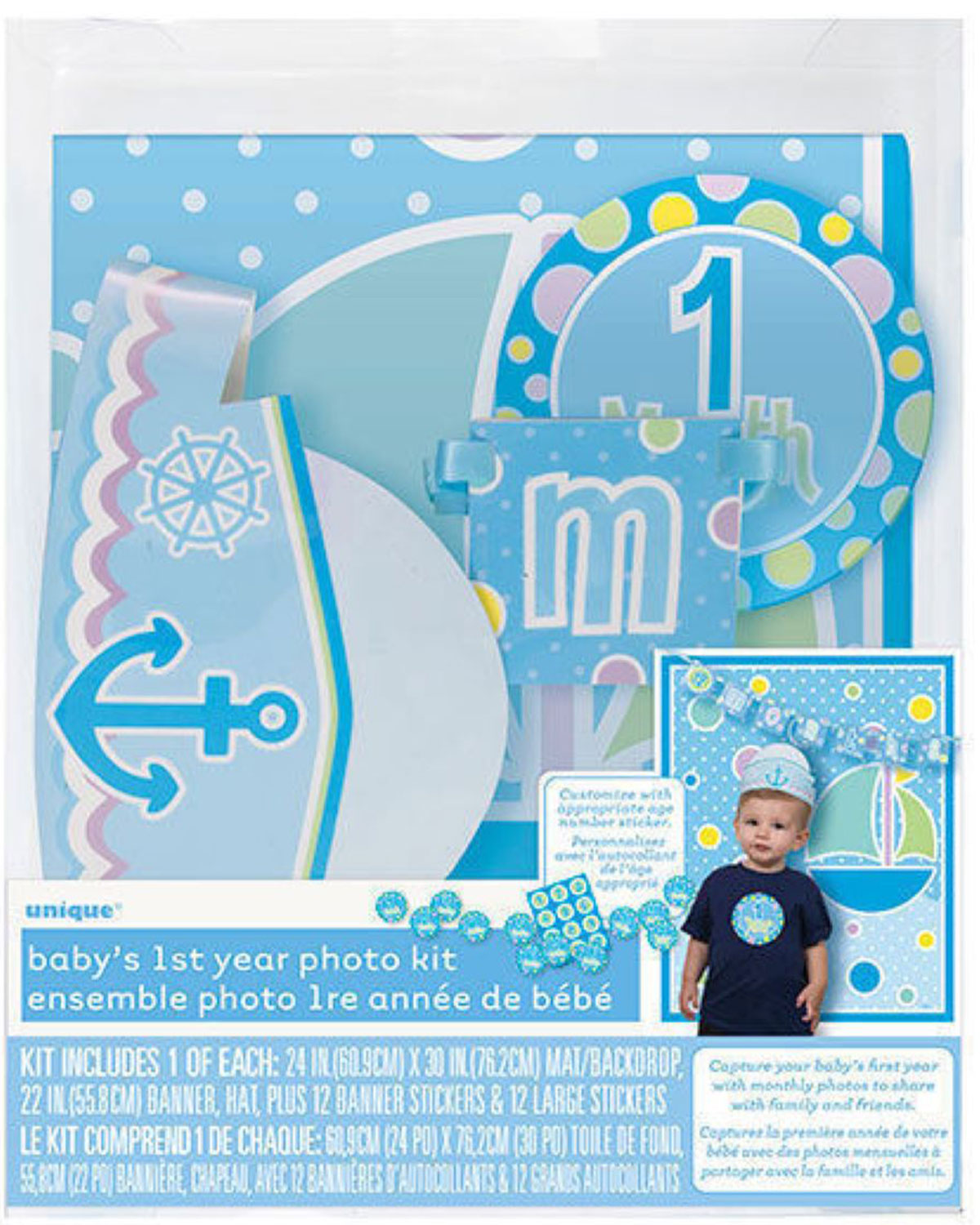 Foto-Props Baby Boy Babyparty Dekoration für Jungs zum 1. Geburtstag