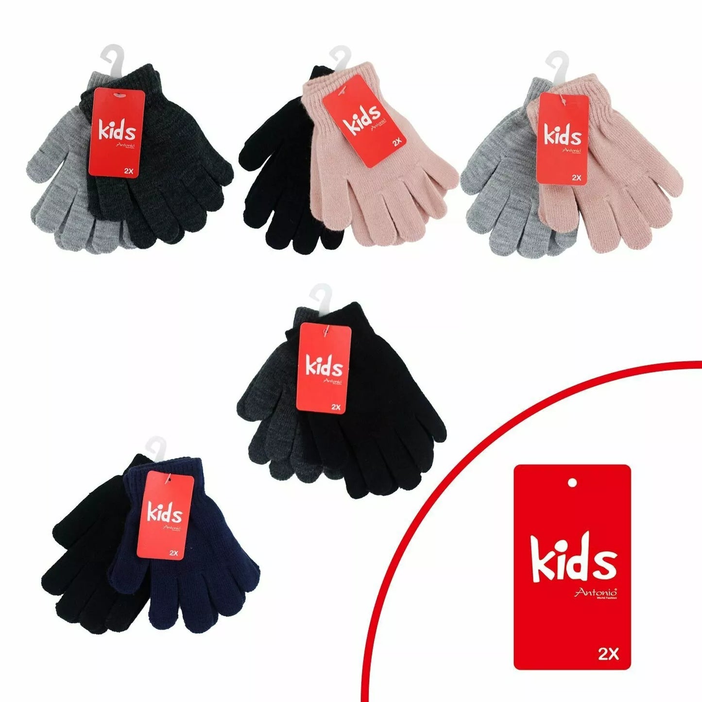 2er Pack Baby Kinder Handschuhe Fingerhandschuhe in 2 Farben
