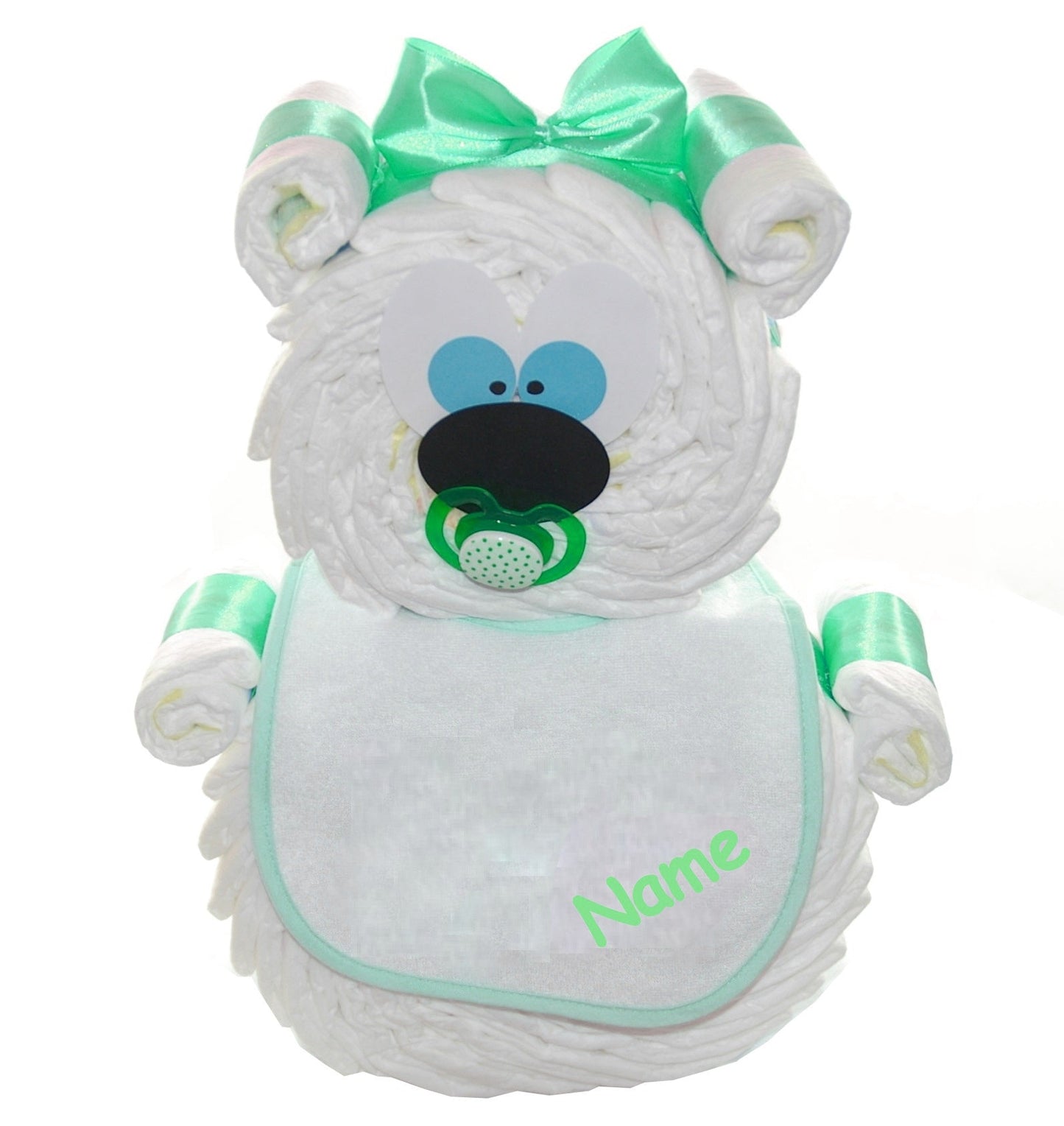 KidzzCamp Windeltorte Windelbär türkis personalisierbar