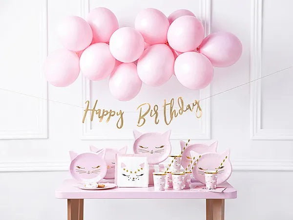 Geburtstag Dekorationsset "Kätzchen" 55-tlg. | Rosa