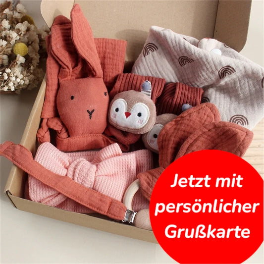 KidzzCamp Baby-Geschenkbox 6-teilig in 10 Varianten mit individueller Grusskarte und schnellem Versand