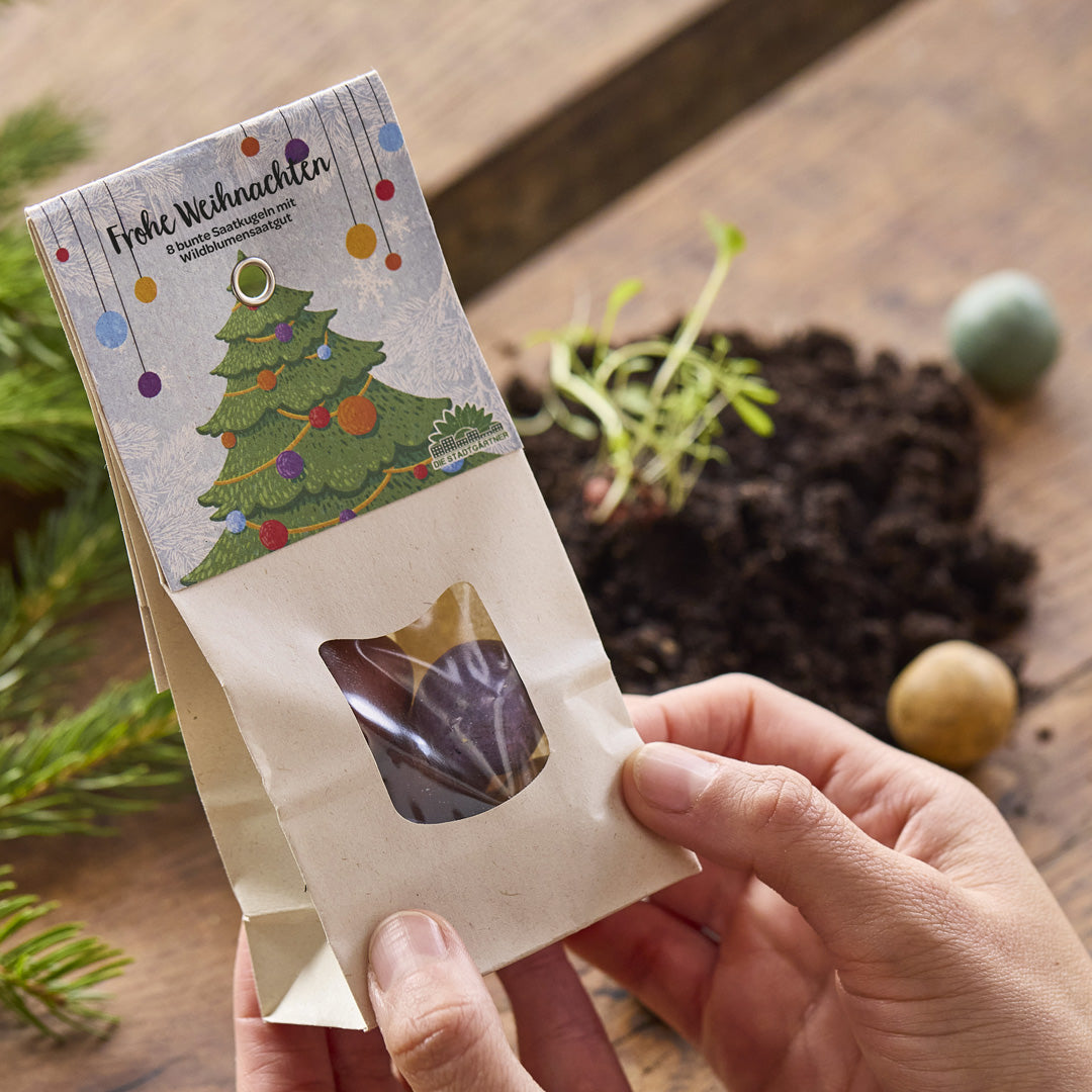 Weihnachtskugeln – Bunte Blumenmurmeln