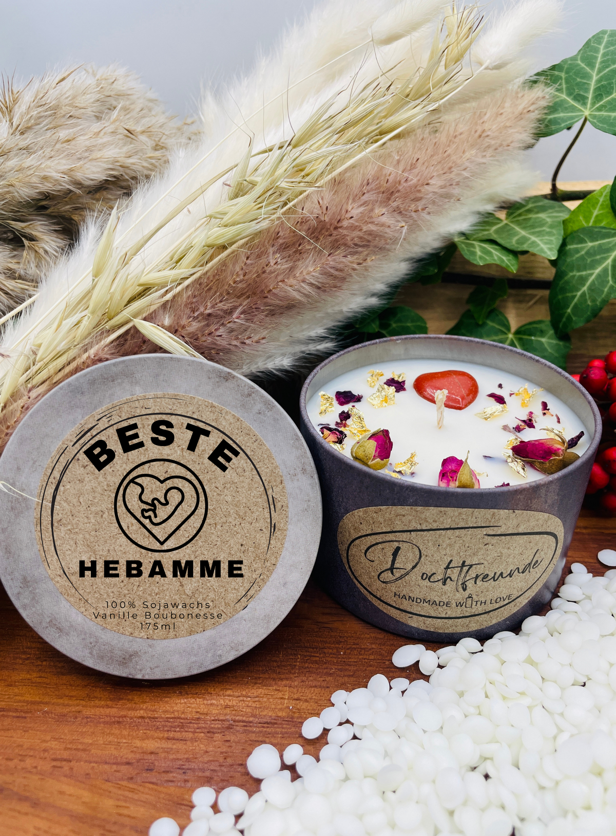 Beste Hebamme Sojawachskerze - Dankeschön