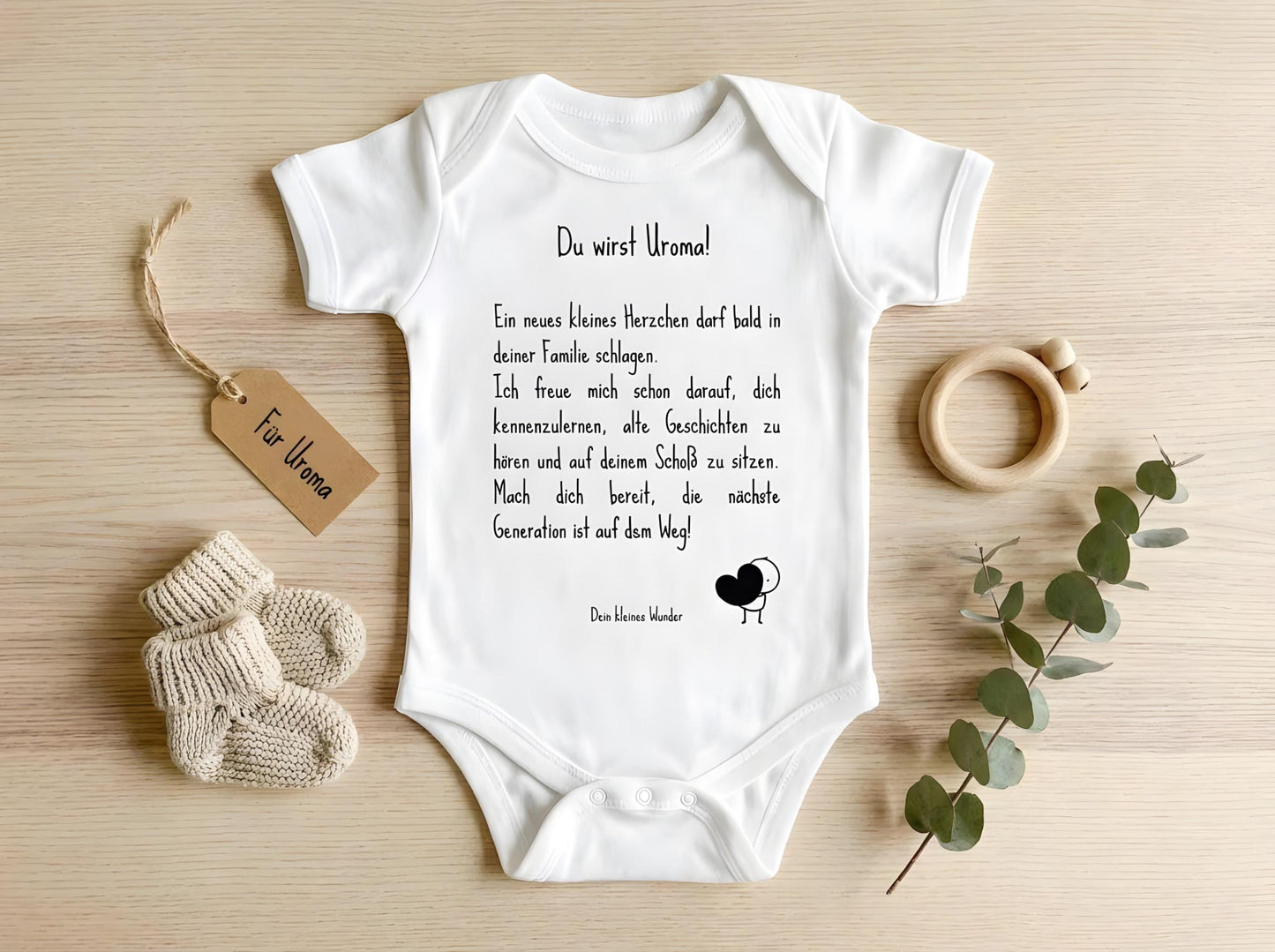 Personalisierter Babybody zur Schwangerschaftsverkündung