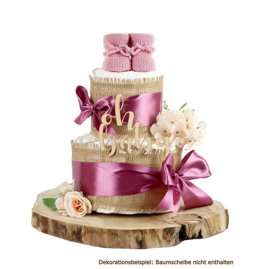 KidzzCamp Windeltorte "Alles Jute" plum 2-stöckig