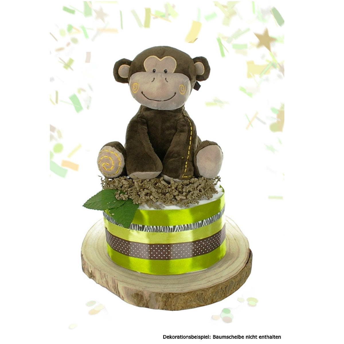 KidzzCamp Windeltorte "Safari" neutral mit großerAffen Spieluhr