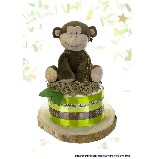 KidzzCamp Windeltorte "Safari" neutral mit großerAffen Spieluhr