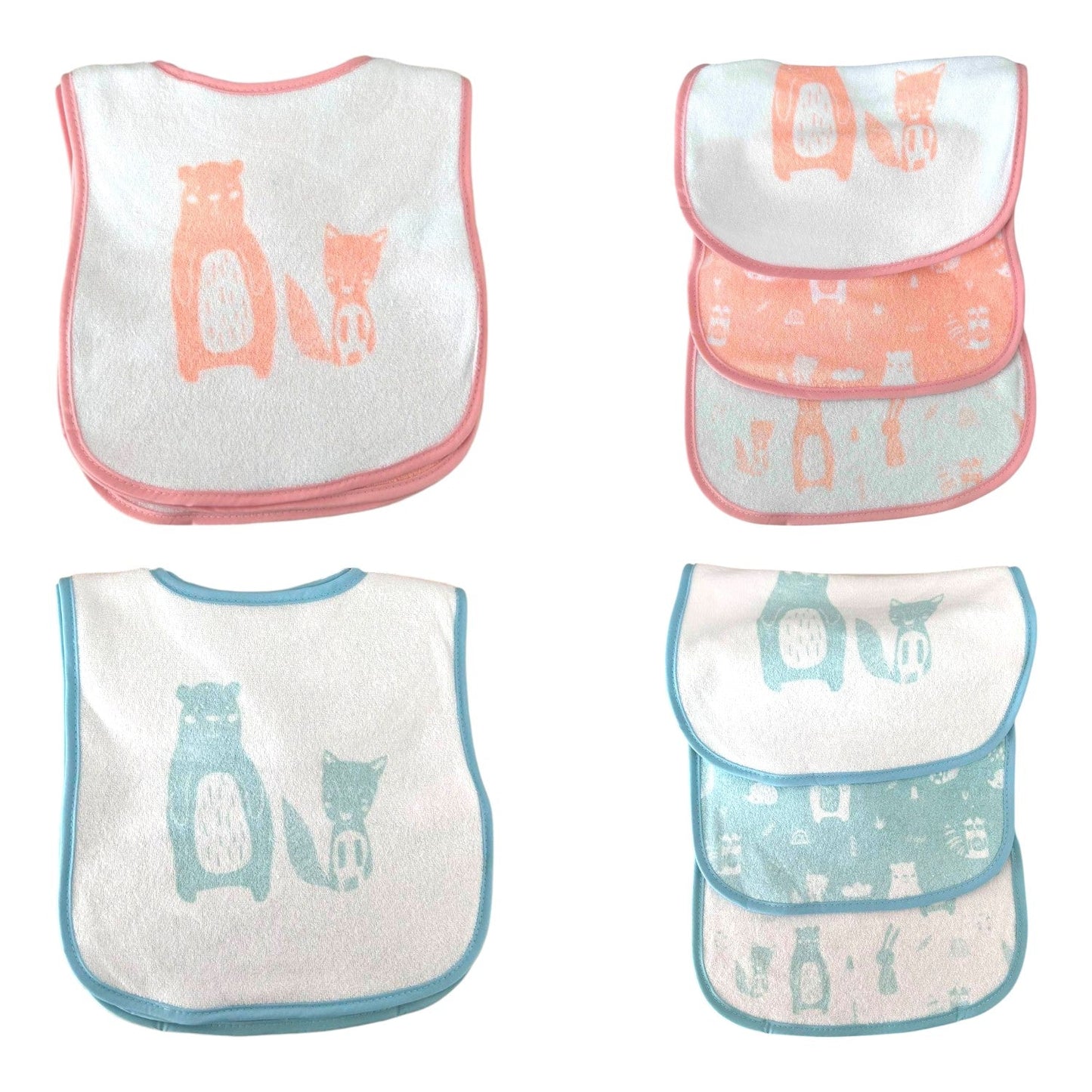 Klettlätzchen 3er Pack » Lätzchen-Set mit Klettverschluss »